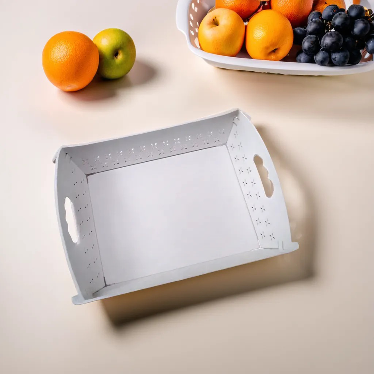 10018 Foldable Serving Tray Plastic Serving Tray With Handle Serving Tray For Food, Kitchen, Outdoors, Restaurants (1 Pc) 10018 Foldable Serving Tray Plastic Serving Tray With Handle Serving Tray For Food, Kitchen, Outdoors, Restaurants (1 Pc)